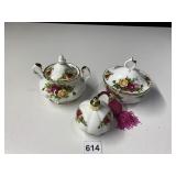 ROYAL ALBERT, POWDER BOWL, SUGAR & CREAMER,