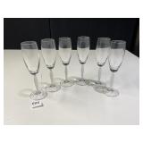 MIKASA BALLET CHAMPAGNE FLUTES, WHITE FROSTED