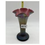 RUFFLED EDGE IRIDESCENT VASE