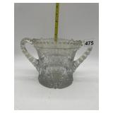 CUT GLASS DOUBLE HANDLED ICE BUCKET