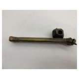 BRASS TRAVELERS SCRIBE INKWELL 7.5" LONG W/