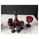 VINTAGE AVON DECANTER, WINE GLASSES, GOBLET