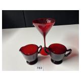 RUBY CREAMER, SUGAR, WINE GLASS