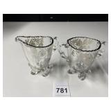 SILVER OVERLAY CREAMER, SUGAR