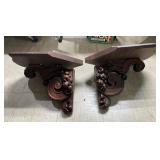 2 LOVELY WALNUT WALL SHELVES