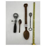 HAMILTON BEACH ICE CREAM SCOOPER, ANTIQUE SPOONS