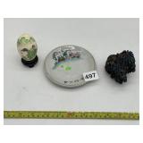 HAND PAINTED ASIAN WATER SCENE, SAUCER, MINERAL