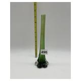 BLOWN GREEN GLASS VASE