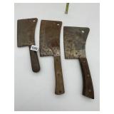 3 VINTAGE CLEAVERS