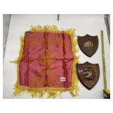 FORT OGLETHORPE ARMY FRINGED SATIN AND MOM AND