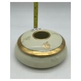 ANTIQUE HAIR RECEIVER HAND PAINTED WITH GOLD TRIM