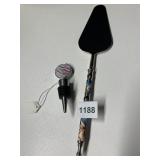 HAND PAINTED CAKE LIFTER AND WINE BOTTLE CAP