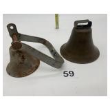 2 VINTAGE COW BELLS