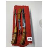 CARVING SET WITH BAKELITE HANDLES