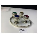 GORHAM STERLING ENAMEL CORDIALS 84.05 GRAMS,