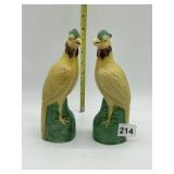 PAIR OF  PORCELAIN  PARROTS