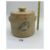 MCCOY #1420 JAR W/ LID W/ FEATHER DESIGN