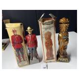DECANTERS INDIAN, MOUNTIE, BOTH EMPTY