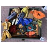 GI JOE DOLLS WITH TRUNK AND ACCESSORIES AND