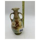 AUSTRIA HAND PAINTED DOUBLE HANDLE VASE