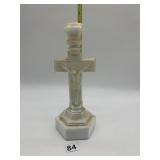 MILK GLASS VINTAGE CROSS 11.5" H CANDLE STICK