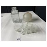 ETCHED JUICE GLASSES, LIGHT GLOBE, CANISTER