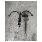 PATH LIGHT AND CLAMP ON DOUBLE PLANTER HOLDER