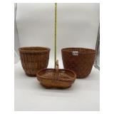 SET OF THREE WICKER BASKETS