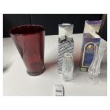 RUBY VASE ANCHOR HOCKING 9.5" BUD VASES