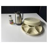 TUPPERWARE SECTIONAL DISH, CARAFE