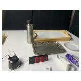 ALARM CLOCK, BRAUN EAR THERMOMETER, HAIR REMOVER,