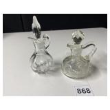 MINI CRUETS 4" H TO OP OF BOTTLE