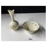 LENOX BOWL & BUD VASE, WHEAT PATTERN, WESTBURY