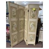 64X71 4 PANELED ROOM DIVIDER WITH BIRD MOTIF