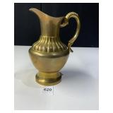 SOLID BRASS PITCHER 9.75" H