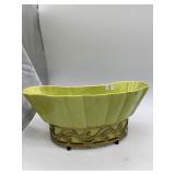 MCM VINTAGE LAMP PLANTER CHARTREUSE GREEN WITH