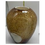 VINTAGE ORB VASE HAND BLOWN PONTIL BASE ART GLASS