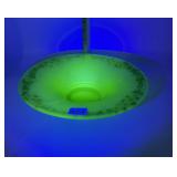 SATIN URANIUM GLASS REVERSED PAINTED FOOTED BOWL
