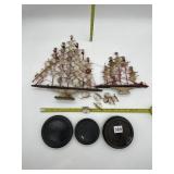 SEASHELL ART, NEEDS REPAIRS, DISPLAY PEDESTALS,