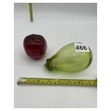 BLOWN GLASS EGGPLANT AND APPLE