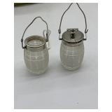 SILVERPLATED TOP CONDIMENT HOLDERS 2.75" H