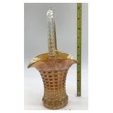 CARNIVAL GLASS BRIDES BASKET