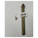 ANTIQUE UMBRELLA HANDLE, UNMARKED OWL EARRING