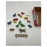 PLASTIC FARM ANIMALS, CAST FENCE PIECE