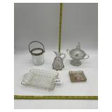 CLEAR GLASS SERVING ACCENTS, COVERED SUGAR HAS