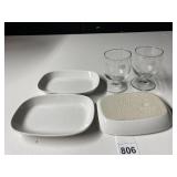 PFALTZGRAFF DELTA AIR LINES PLATES, WINE GLASSES