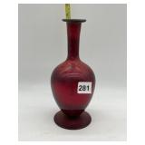 ANTIQUE CRANBERRY GLASS BUD VASE