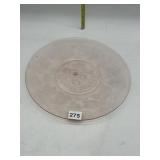 PINK DEPRESSION GLASS PLATE DOGWOOD PATTERN , 11