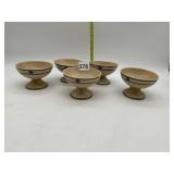 6 PEDESTAL CHECKERBOARD PATTERN DISHES AMERICAN