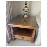 HERITAGE END TABLE SET WITH GLASS TOP PROTECTORS,